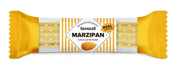 №1 TM Grondard   (10361) Батончики НЕглазированные Марципановые Классика, (28шт по 40г)        в Первоуральске