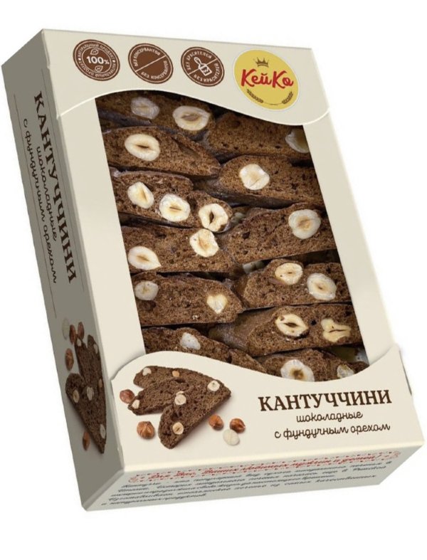 №3 Кей Ко Кантуччини шоколадные с фундучным орехом, 200г  в Первоуральске
